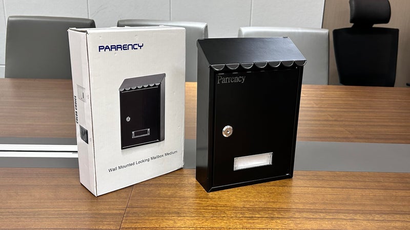 Parrency Wall Mounted Mailboxes with Key Lock, Outdoor Key Locking Mail Box with Transparent Cover, 12 1/5" x 8 2/5" x 3 1/3" (Black) - Image 3